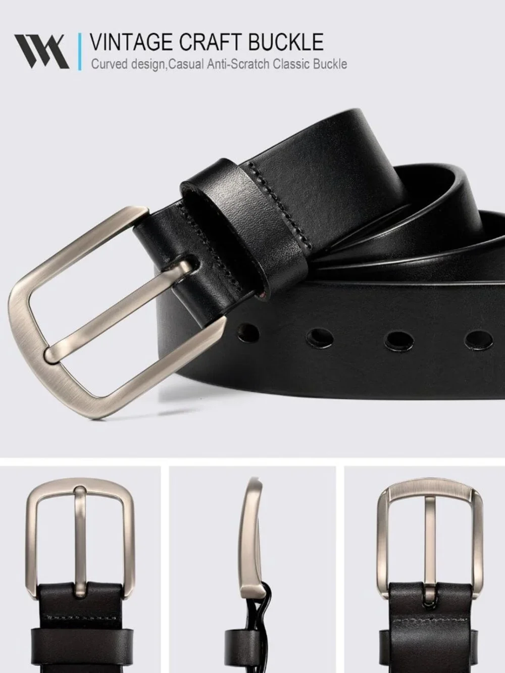1.5” Full Grain Leather Belt for Men - 100% Italian Real Leather, Gift Boxed